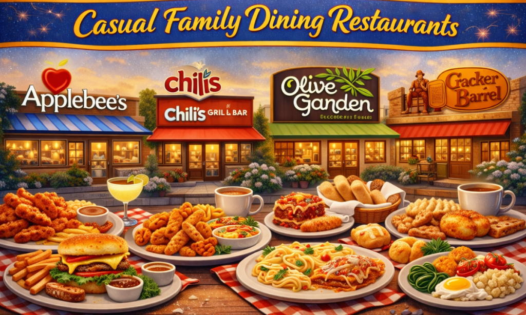 Casual Family Dining Restaurants and Their Menus